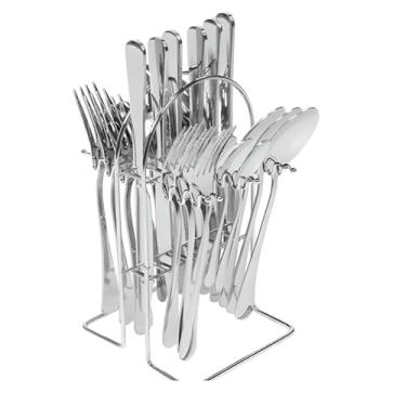 Imagem de Jogo Conjunto Talheres Aço Inox com Suporte Jantar