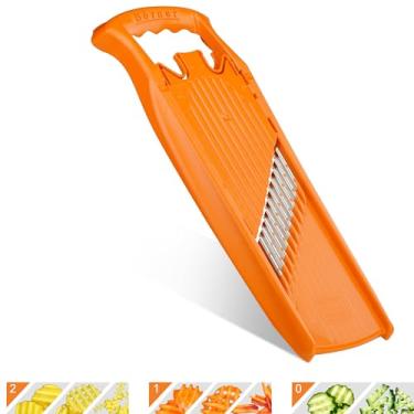 Imagem de Börner Fatiador de vegetais Wave-Waffle PowerLine com corte enrugado (laranja) • Fatiador para corte ondulado e waffle • Cortador de vegetais ondulado • Fatiador para batatas e batatas fritas de