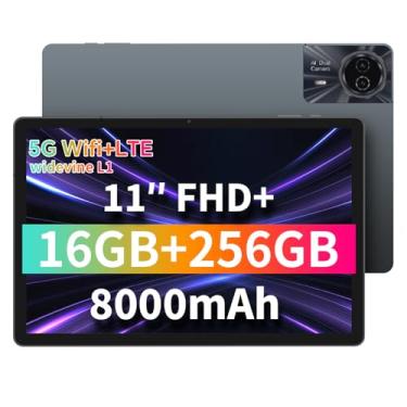 Imagem de ODEA Tablet de 11 polegadas, S11 Android 14 tablets com 256 GB de ROM, 1920 x 1200 FHD +, 8000mAh, CPU 8 Core T606, Widevine L1, 5G WiFi, 13MP + 5MP, GPS [2025]