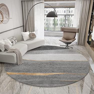 Imagem de Tapete abstrato moderno para sala de estar quarto almofada de mármore redondo tapete circular abstrato tapete lavável, C, diâmetro 160 cm/5,2 pés