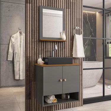 Imagem de Gabinete Banheiro Deli Cuba Torino Prt Torneira DL08 Val ABS - Loja Do