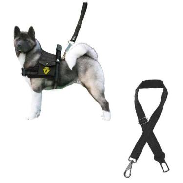 Imagem de Coleira Para Cachorro Grande Com Cinto De Segurança Pet Peitoral Para 