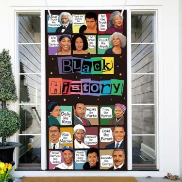 Imagem de InIsaJace Decorações do mês da história negra - capa de porta do mês da história negra, suprimentos de decoração de banner, decoração de banner de férias de herança africana para escritório em casa 9