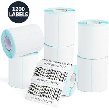 Imagem de Etiquetas térmicas diretas de 4 x 2 cm para códigos de barras Etiquetas de envio de endereço postal compatíveis com adesivos de impressoras de mesa Rollo & Zebra - 1200 etiquetas/rolo
