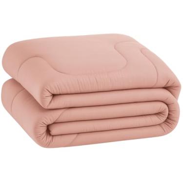 Imagem de Edredom Dupla Face Liso Micropercal 400 Fios - Super Macio - Alta Durabilidade (Rose, Queen)