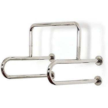 Imagem de Toalheiro montado na parede de aço inoxidável para banheiro acessível segurança antiderrapante alça de chuveiro barra de apoio para vaso sanitário/604555 cm