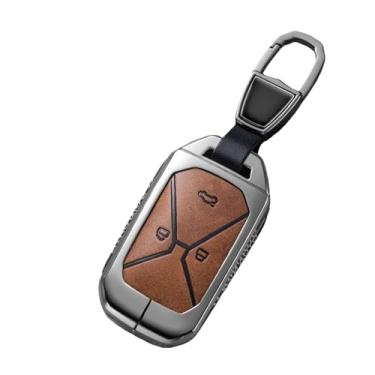 Imagem de Capa de couro para chave de carro, liga de zinco, compatível com kain kaiyi kunlun ihd r 300 500 ev, acessórios internos(B brown ring)