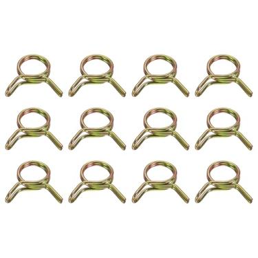 Imagem de HARFINGTON Clipes de mangueira de linha de combustível de fio duplo 8 mm ID, 12 peças 65Mn mola tubos de aço clipes de mola variados para mangueira de ar, tubo de água, motocicleta, scooter, ATV
