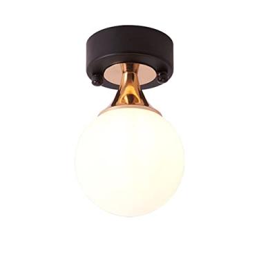 Imagem de Luz de teto de montagem semi-embutida vidro fosco abajur corredor luminárias meados do século moderno globo lustre moderno lâmpada de teto para sala de estar quarto cozinha