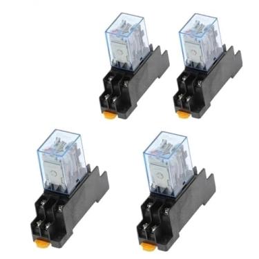 Imagem de MY2NJ MY2P HH52P MY2NJ 12V 24V DC 110V 220V AC Coil DPDT Mini Relay With Socket Base 10Set(DC 12V)