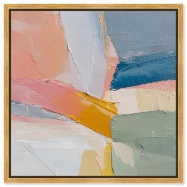 Imagem de Arte de parede de banheiro com impressão em tela macia e vibrante da Art Remedy, moldura dourada, 50 x 50 cm