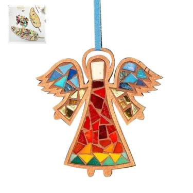 Imagem de Kit de mosaico DIY para adultos e crianças – designs de penas, pássaros, gatos e corações – Kit de artes e artesanato de presente de Natal com argamassa e ferramentas – Artesanato em mosaico fácil