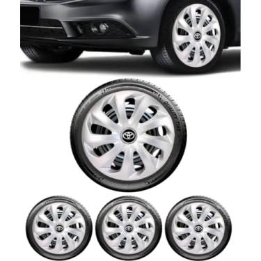 Imagem de Jogo 4 Calotas Automotivas Velox aro 15 (TOYO, Prata) Etios Hatch Sedan Yaris Hatch Sedan Corolla