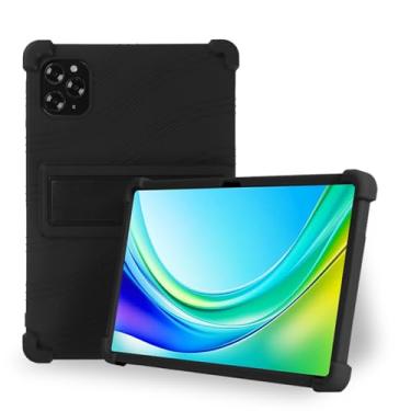 Imagem de Capa para tablet DOOGEE Tab G6 de 11 polegadas – Capa protetora de silicone à prova de choque com suporte, estilo comercial resistente a quedas (preto)