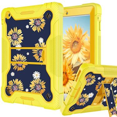 Imagem de Casewind Capa para iPad 4ª geração de 9,7 polegadas 2012, com suporte floral de girassol resistente, à prova de choque, capa protetora portátil para dispositivo eletrônico para iPad 2/3/4