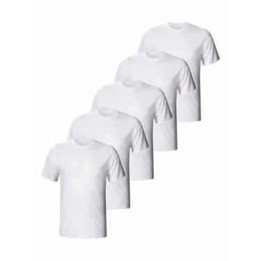 Imagem de Kit Com 5 Camisetas Básica Manga Curta Poliéster Masculina - TLT, M, B