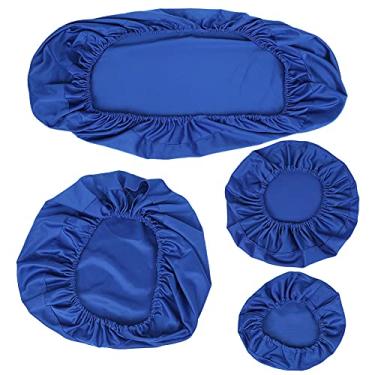 Imagem de Dioche Conjunto de Capa de Cadeira Lavável Alta Elástica Durável Mangas de Cadeira Kit Protetor de Almofada de Encosto de Cabeça para Clínicas e Hospitais Azul (Azul)