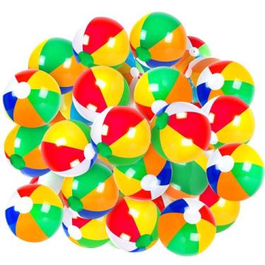 Imagem de Bolas de praia infláveis Coopay Classic Rainbow 30cm, pacote com 12