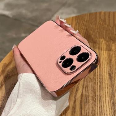 Imagem de Capa de celular de luxo com revestimento antichoque para iPhone 16 15 14 13 12 11 Pro Max (para iPhone 12 Pro/Rosa)