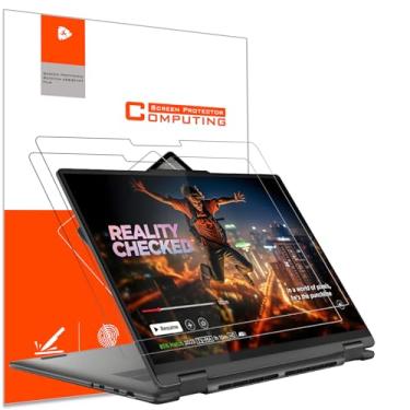 Imagem de YINOVEEN Pacote com 2 protetores de tela antirreflexo para laptop 2024 Lenovo Yoga 7/7i 16 polegadas 2 em 1 geração 9 (16IML9/83DL, 16AHP9/83DM), tela sensível ao toque, 5H, antiarranhões, reduz a