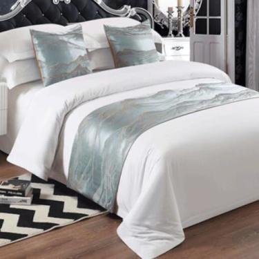 Imagem de Camas de cama e cachecóis, decoração de proteção de cama, padrão de tecido intrincado e aderência antiderrapante, lavável na máquina, oferta para quartos de hóspedes e detalhes decorativos - tipo 01||