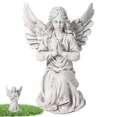 Imagem de Estátua de anjo de jardim,Estátua de anjo de jardim - Escultura de jardim de estatueta de anjo | Estátuas de jardim religioso, estatueta de anjo ao ar livre, decoração do norte europeu para pátio, gra