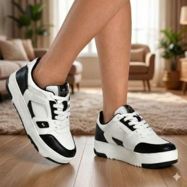 Imagem de Tênis Feminino Via Marte Napa Solado Bicolor Preto/Branco, Preto, Bran