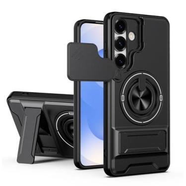 Imagem de SORAKA Capa para Samsung Galaxy S25 Plus com suporte,proteção de lente com janela e capa dupla de PC e TPU compatível com suporte magnético para carro