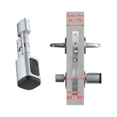 Imagem de Fechadura De Impressão Digital Bluetooth Ajustável RAYKUBE V1 Com Senh