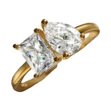 Imagem de Anel De Luxo Em Prata Esterlina 925 Com Zircônia Em Forma De Gota Para