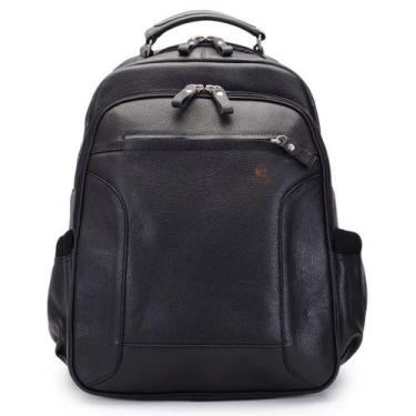 Imagem de Mochila de Couro - modelo Tron Preta casual. - LARGADÃO - BEDS