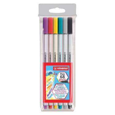 Imagem de Caneta Hidrográfica Premium Stabilo Pen 68 Brush 6 cores, Stabilo-568-