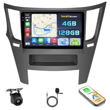 Imagem de [4 + 128 G] Hikity Android 15 estéreo automotivo para Subaru Outback Legacy 2010-2014, rádio com tela sensível ao toque de 9 polegadas sem fio Carplay Android Auto 5G WiFi, Bluetooth, conexão
