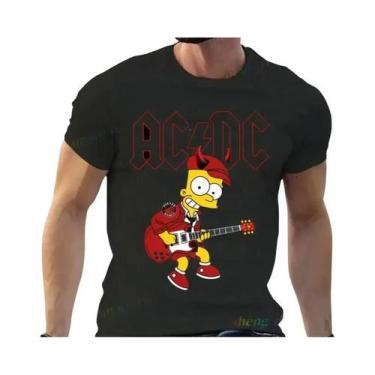 Imagem de Camiseta Masculina De Manga Curta Com Gola Redonda AC DC Rock Band Y2k