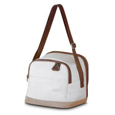 Imagem de Bolsa Térmica Compacta 8 Litros Para Marmita Com Alça Marrom E Fechamento Reforçado