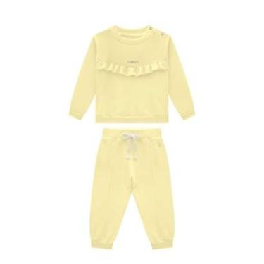 Imagem de Conjunto Infantil Menina Blusa/Calça Moletom Amarelo somnii-Feminino