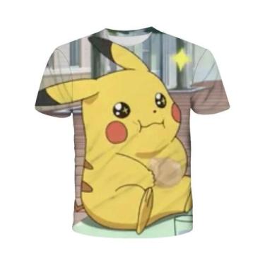 Imagem de Camiseta Infantil 3D De Manga Curta Do Pikachu Pokémon, Moda Casual De