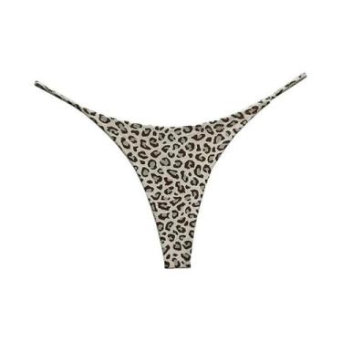 Imagem de Calcinhas De Algodão Estilo Tanga Leopard, Cintura Baixa, Lingerie Sem