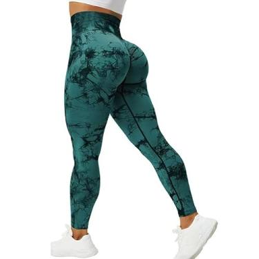 Imagem de tincolia Meia-calça feminina de ioga moderna tie dye, sem costura, alta elasticidade, controle de barriga, calça de corrida - 3-G