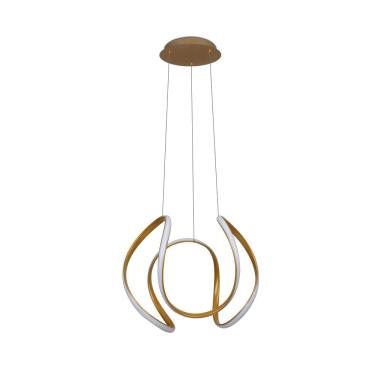 Imagem de Lustre Pendente Led Moderno Onda Dourado 36W 3000K Fita - Sl