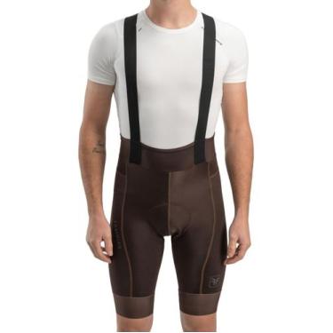 Imagem de Bretelle ciclismo masculino Free Force Training Gel Marrom, Marrom, M