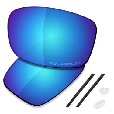 Imagem de SAUCER Lentes de reposição premium e kits de borracha para óculos de sol Oakley Gauge 8 M OO4124 High Defense - Azul Glaciar polarizado