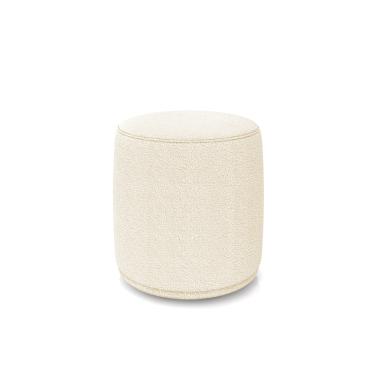 Imagem de Puff Redondo Orgânico para Sala Malu Bouclê Bege M11 - D'Rossi