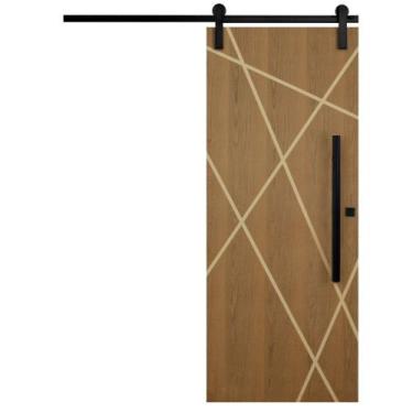 Imagem de Porta de Correr Agatha Trilho Soft Pux. Tubolar Preto 82 x 2.10 Lado E