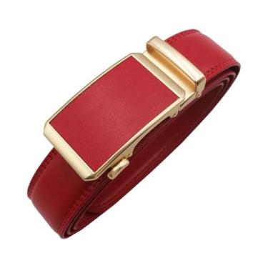 Imagem de Cinto Masculino De Luxo Em Couro Genuíno Preto Com Fivela Automática P