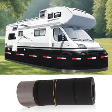 Imagem de Saia de trailer para trailers de viagem - 81 cm de altura, fácil instalação, saia de casa móvel com malha de aço inoxidável - Kit de saia de acampamento de inverno para 5ª roda e motorhomes, 18 m de