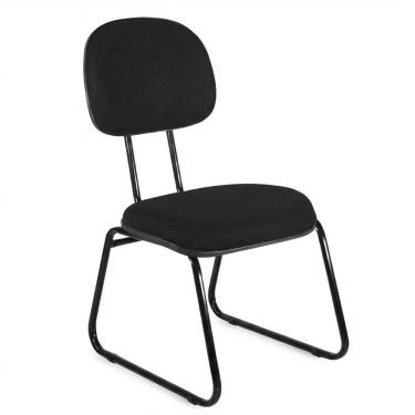 Imagem de Cadeira Secretaria Fixa Sky L Duplo Tecido Preto