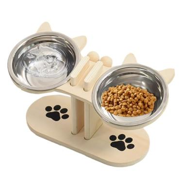 Imagem de Alimentador e dispensador de água para gatos, tigelas para cães pequenos com suporte | Bebedouro para animais de estimação para gatinhos e filhotes, casa de armazenamento diário, casa, uso interno e