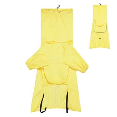 Imagem de Capa de chuva para cães, jaqueta de chuva para animais de estimação com orifício de corda de tração e listras refletivas, poncho ajustável para caminhadas de animais de estimação médios e grandes