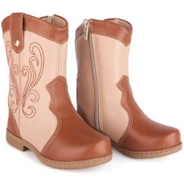 Imagem de Bota Infantil FemininaTexana Menina Country Cano Médio Detalhes Bordad